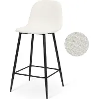 Zesso Milton & Oldbrook Bouclé Tabouret de bar bas Milan Blanc