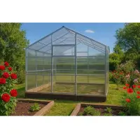 Garten Dream Serre en polycarbonate "Victoria" 3x8m en acier, avec polycarbonate 6mm