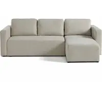 Best Mobilier Canopy - canapé d'angle réversible - 4 places - convertible avec coffre - en tissu texturé , Beige