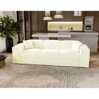 Besilio furniture - Canapé-lit 250 cm Santorini - Canapé moderne, canapé pliant, canapé-lit - Tissu Cord - Creamy & poso 38