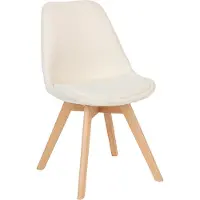 Zesso Eazy Living Chaise de salle à manger Bérénice en bouclé blanc