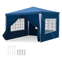 Aopunly Pavillon de jardin 3x3m avec panneaux latéraux tente portable étanche avec tube en fer, vert