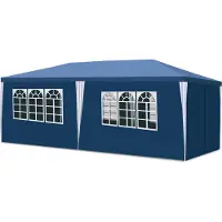 Yakimz Pavillon Tente de jardin - Tente de plage pratique, montage facile avec Easy-Klett, idéale pour les fêtes Bleu 3x6m