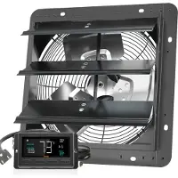 SucceBuy Ventilateur d'extraction 305 mm avec store vénitien, moteur EC 904 CFM, montage mural à vitesse variable avec régulateur de température et d'humidité, aération pour serres, garages, hangars