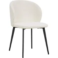 Zesso Stozy Bouclé Chaise de salle à manger Kamala Blanc