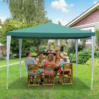 Fiqops Pavillon Camping Tente étanche Tente de réception stable de haute qualité 3x3m Vert