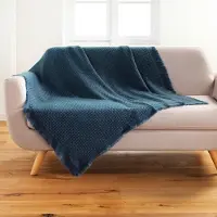 Zesso Couverture douillette Imani 125 cm x 150 cm Bleu marine