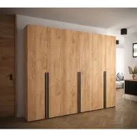 Minio Armoire 300 cm MANHATTAN 3 Oak Craft Gold + poignée noire