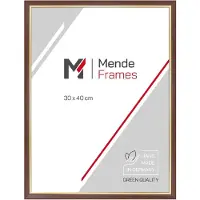 MendeFrames Cadre photo H007, en bois de hêtre avec cadre doré, verre antireflet, dimensions 30x90 cm