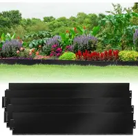 Jayseuw Bordure de gazon Bordure de parterre en métal Bordure de tonte Palisade Bordure de parterre noir 100x15cm 45m