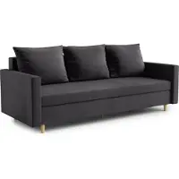 AX Living Hyden Canapé 3 places avec fonction sommeil largeur 222 cm en anthracite