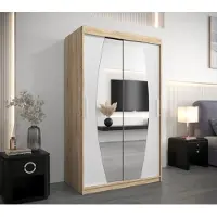Minio Armoire 120 cm ELYPSE Chêne Sonoma / Blanc mat