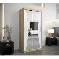 Minio Armoire 100 cm MONACO Chêne Sonoma / Blanc