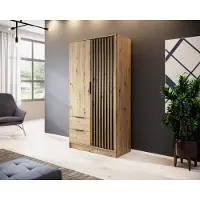 Minio Armoire NELLY 2D Artisan chêne / noir