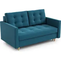 AX Living Spaxton Canapé 2 places Petit 155 cm Turquoise avec fonction sommeil