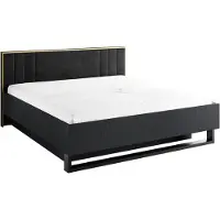 AX Living Lit 180 x 200 avec sommier Brunelli Noir Or Moderne