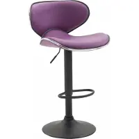 In And OutdoorMatch Tabouret de bar de luxe Haley - Violet - Noir - Design moderne - Dossier - Repose-pieds - Pour la cuisine et le bar - Assise rembourrée - Similicuir