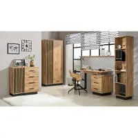 Minio Armoire LAMIA 1 Chêne Wotan / Noir mat Couleur