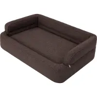 Stanis³aw Jurga Lit pour chien, Meuble pour animaux, Lit pour chat, Housse amovible, Panier pour chien, Coussin pour chien, Chaise longue pour chien, Couchage, Canapé pour chien, Marron, L : 78x47 cm