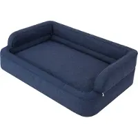 Stanis³aw Jurga Lit pour chien, meubles pour animaux, lit pour chat, housse amovible, corbeille pour chien, coussin pour chien, couchage pour chien, canapé pour chien, bleu marine, XXL : 117x79 cm