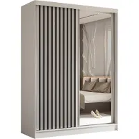 AX Living Miroir armoire coulissantes Cabinio armoire blanc noir 160cm