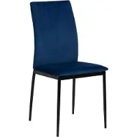 Zesso Smuk Chaise de salle à manger en velours Eloise bleue