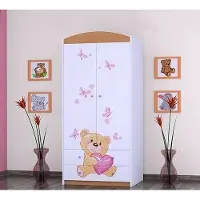 BDW Armoire, 2 portes, 2 tiroirs, penderie, 180x90 cm, hêtre