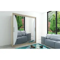 Minio Armoire 200 cm MONACO Chêne Sonoma / Blanc