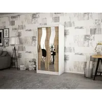Minio Armoire 100 cm SEWILLA Blanc mat / Chêne Sonoma