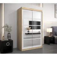 Minio Armoire 120 cm ROMA 2 Chêne Sonoma / Blanc