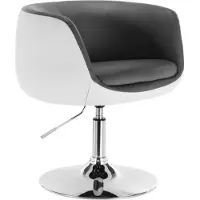 Happyment Tabouret de bar blanc industriel - Tabouret de bar 1 pièce - Chaise de bar avec dossier - Chaise de cuisine - Réglable en hauteur - Similicuir