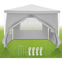 Yakimz Pavillon étanche - Pavillon de terrasse avec boulonnage, tente de jardin parfaite pour les fêtes Blanc 3x3m