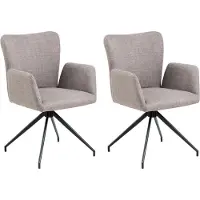 Zesso Smuk Chaise de salle à manger pivotante Kylie gris clair - 2 pièces