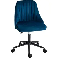 Fortuna Lai Chaise de bureau pivotante réglable en hauteur Chaise de salon Chaise de bureau Bleue avec design ergonomique