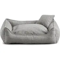 POOM Lit pour petit chien Bear - Coussin pour chien lavable - Petit coussin inclus - Choix de couleurs et de tailles (XL - 100x75, Gris)