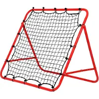Fiqops Football Rebounder Kickback Tor Rebond d'entraînement de football Tube métallique + tissu PE 103 x 100 cm