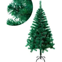LZQ Arbre de Noël artificiel 180CM Sapin Vert Aiguilles PVC avec support métallique Décoration Arbre de Noël pour maison, bureau, magasins & hôtels