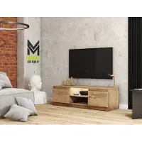 Minio , Armoires TV, "DIDI", 120 cm, avec éclairage LED, Châtaignier de Wroclaw