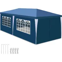 Aopunly Pavillon de jardin 3x6m avec panneaux latéraux tente portable étanche avec tube en fer, vert