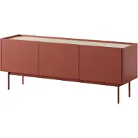 AX Living Armoire basse TV Orchis 144 cm Moderne en rouge brique