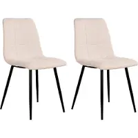 Zesso House Collection Bouclé Chaise de salle à manger Gara Blanc - 2 pièces