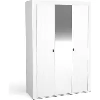 Minio , armoire "ASSO 2", armoire à portes battantes, avec miroir, 137 cm, blanc
