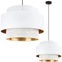 Light11 HOME Asti Trio Lampe À Suspendre Blanc Or 45Cm Résille