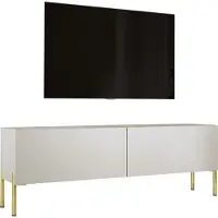 3Xeliving MEUBLE TV : Cachemire avec pieds en or, 140 x 52 x 32 cm