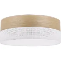 Light11 HOME Lampe de plafond Wood Plexi blanc 40cm E27 chêne doré