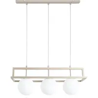 Light11 HOME Plafonnier Celeste cachemire-or à 3 ampoules avec abat-jours blancs E14 – éclairage élégant pour le salon