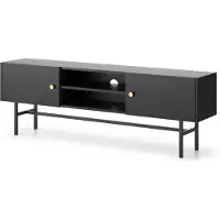 AX Living Banc TV noir Dinley - 155 cm Buffet bas lisse & moderne