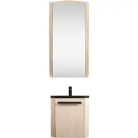 MOB-IN Ensemble lave-mains d'angle SKINO suspendu avec armoire miroir