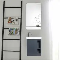 MOB-IN Ensemble lave-mains HAMPTON avec rangement latéral et miroir tablette