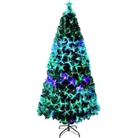 UISEBRT 240cm Arbre de Noël artificiel avec éclairage LED Sapin de Noël Arbre de décoration avec changement de couleur de la fibre de verre